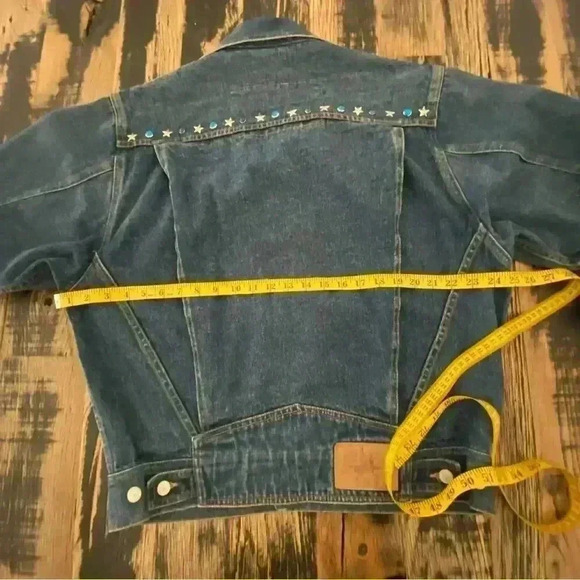 Vintage 80s Oversized Denim Western Cowboy Rodeo Jean Jacket Men’s Small - Picture 14 of 16